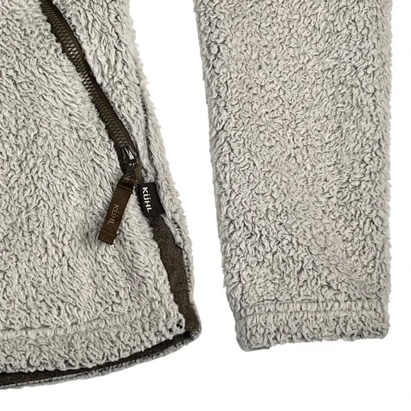 Kuhl Flight Jacket Hoodie Women's Small Stone Faux Fur Fleece Full Zip $189 MSRP - Picture 6 of 14